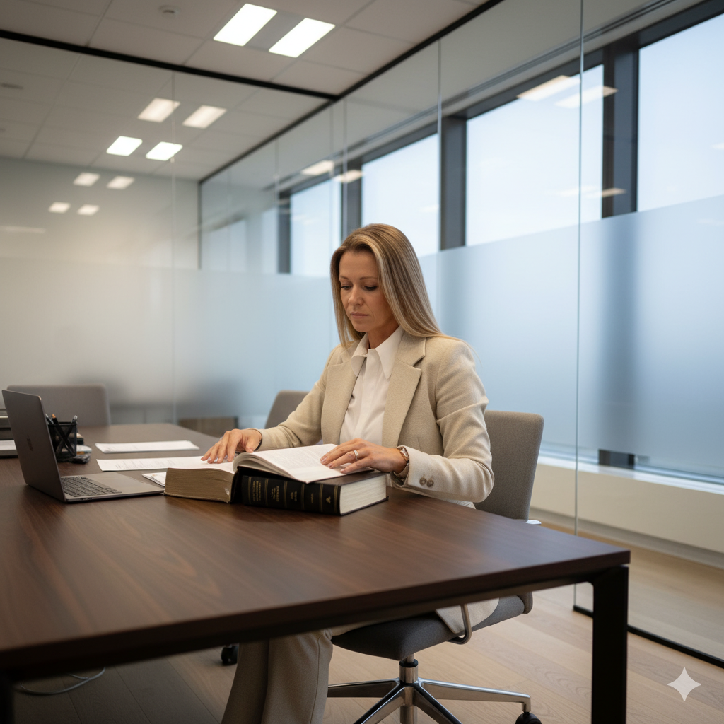 Rechtsanwältin am Schreibtisch